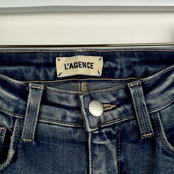 NEW L'AGENCE Margot High Rise Ankle Jeans Blanks Blue Denim Skinny US 25. - Picture 5 of 9